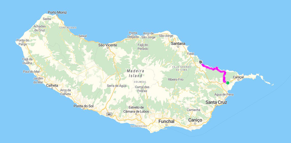 Karte: Larano · Machico – Porto da Cruz
