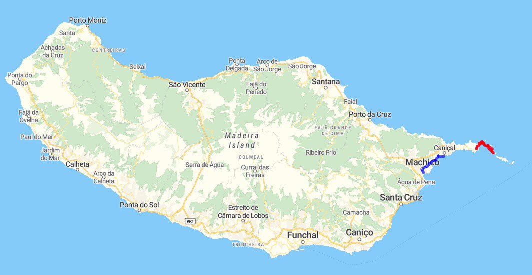 Map: Ponta de São Lourenço + Pico do Facho