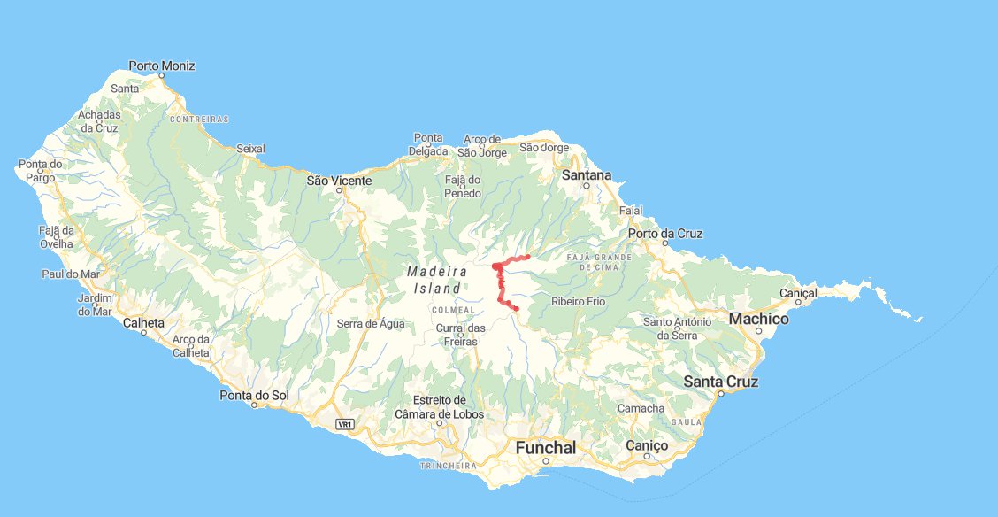 Map: Pico do Areeiro – Pico Ruivo