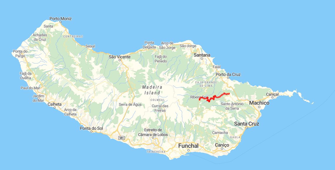 Map: Furado (Ribeiro Frio – Portela)