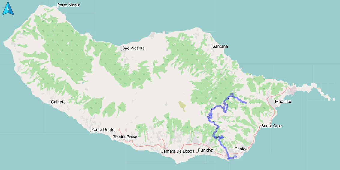 Karte der Santo da Serra Tour