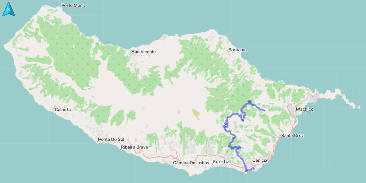 Map of the Santo da Serra tour